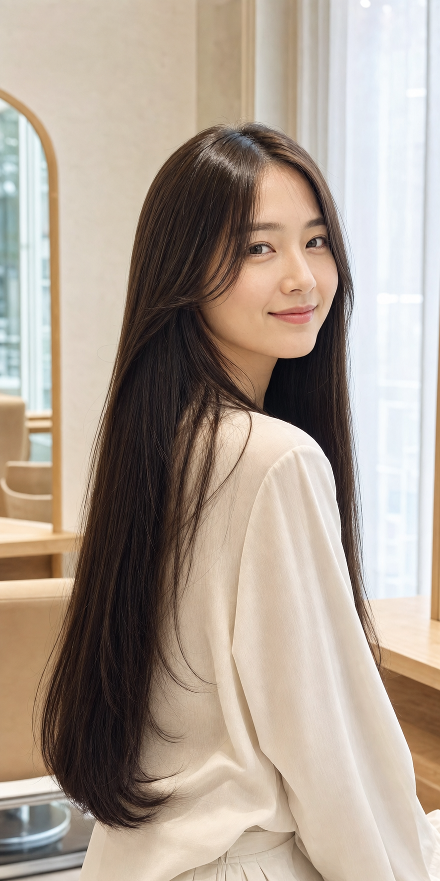 艶めくナチュラルロングのスタイル