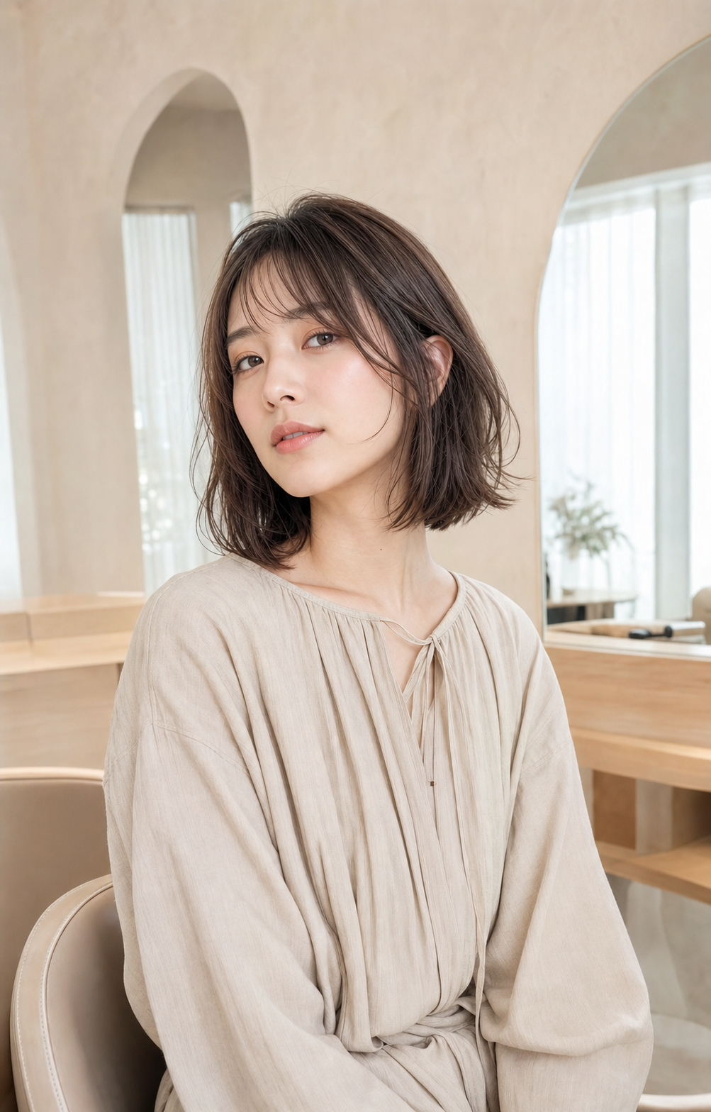 やわらかなニュアンスボブのスタイル