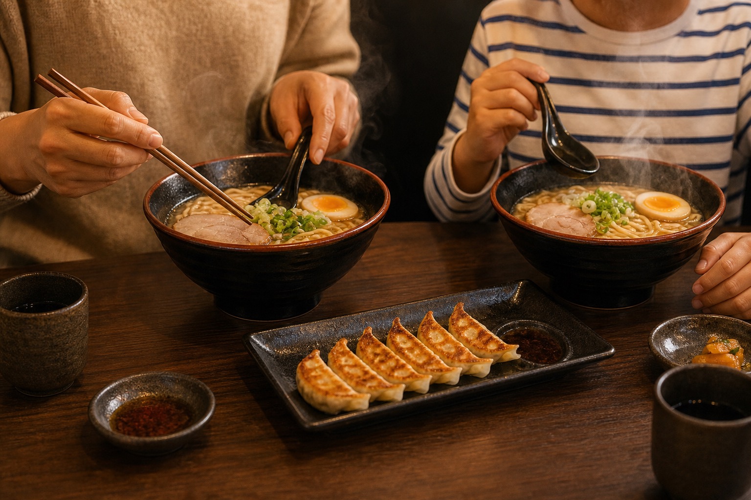テーブル席のラーメン